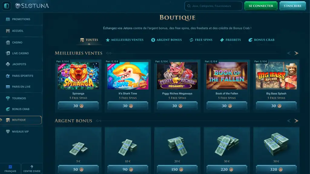 Schermata mobile di Slotuna Casino su smartphone