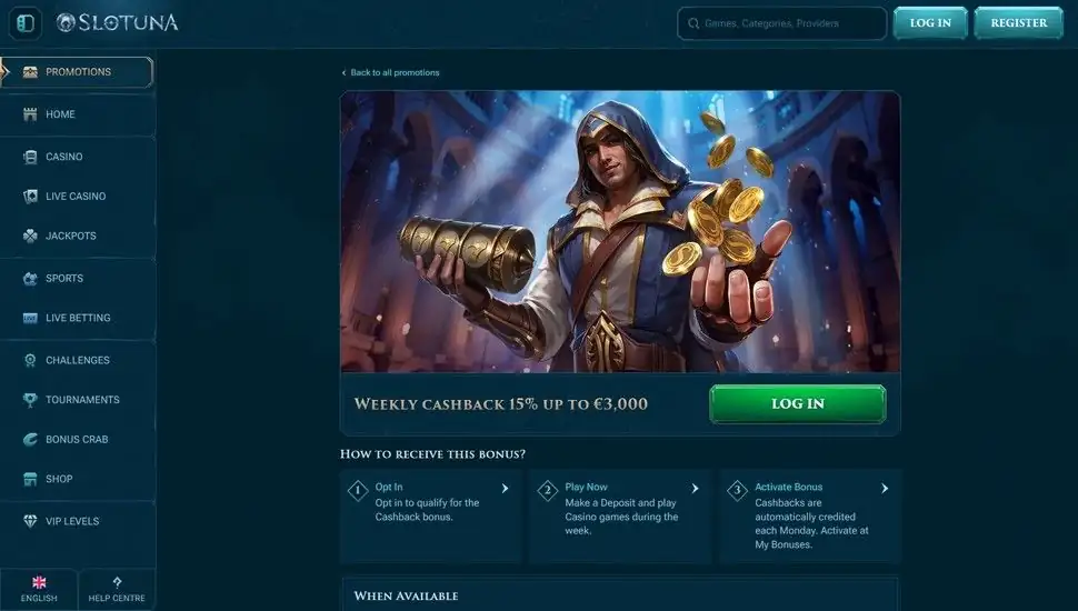 Versione mobile di Slotuna Casino su smartphone