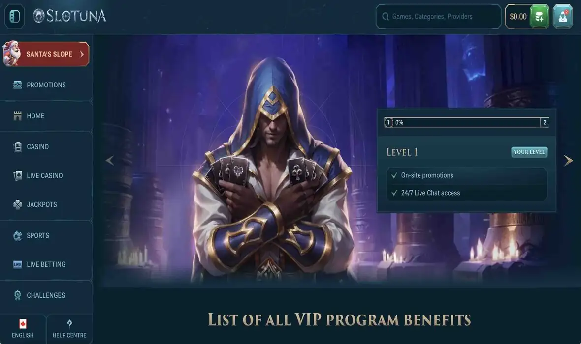 Art di Slotuna con personaggi fantasy e monete dorate